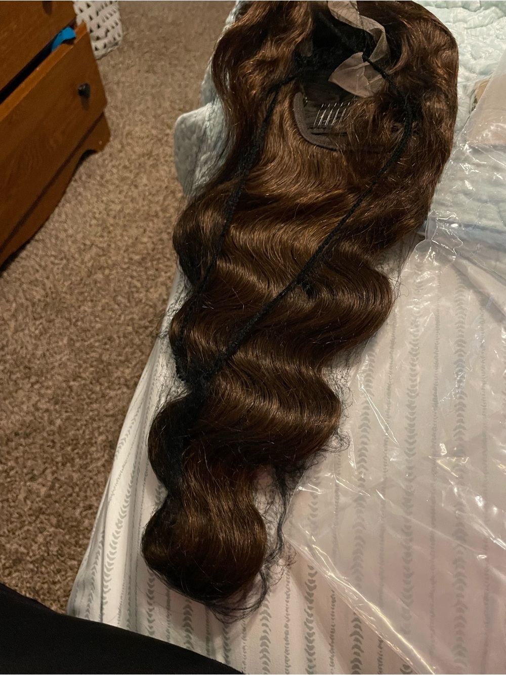 Brown Wavy Clip-In Hair Extension - Classic Brown